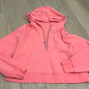 Lululemon half zip oversized scuba raspberry cream